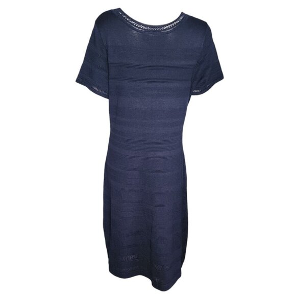 LANE BRYANT Solid All Dark Blue Open Knit Pullover Dress Womens Size 14/16 - Picture 3 of 7